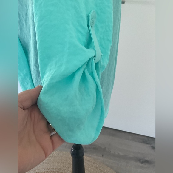 a.n.a Petite Turquoise faux wrap Blouse - Picture 4 of 9